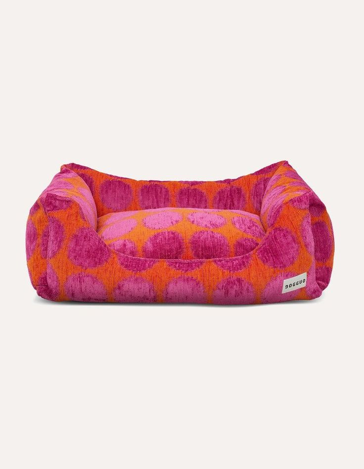 Premium Plush Sofa Dog Bed – Vibrant Polka Dot