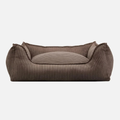 Premium Corduroy Plush Sofa Dog Bed – Classic Mocha