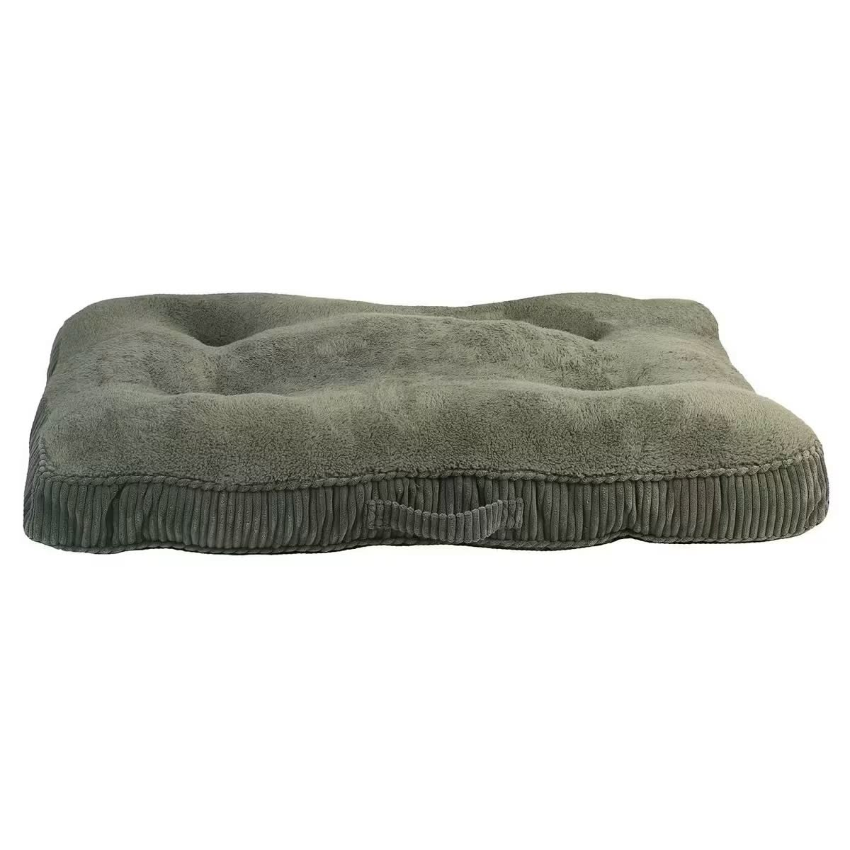 Premium Dual-Texture Orthopedic Cushion Dog Bed – Olive Green