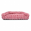 Premium Gingham Plaid Sofa Dog Bed – Festive Red & White